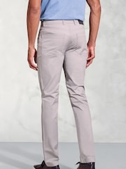 Brook Taverner Grey Slub Cotton 5 Pocket Trousers - Image 2 of 3