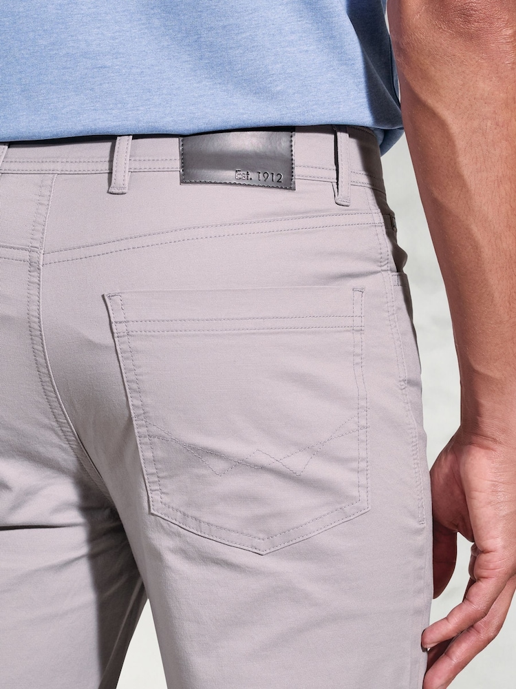 Brook Taverner Grey Slub Cotton 5 Pocket Trousers - Image 3 of 3