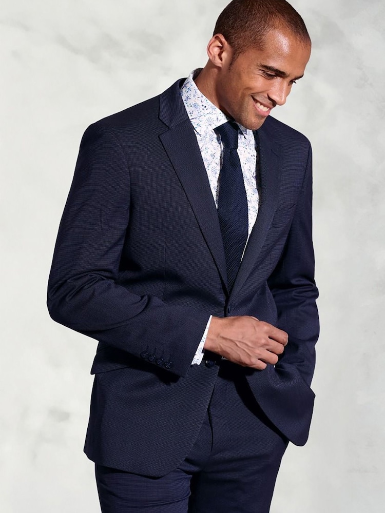 Brook Taverner Blue Navy Plain Suit Jacket - Image 1 of 6 Brook Taverner Blue Navy Plain Suit Jacket - Image 1 of 6
