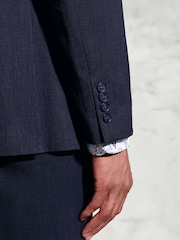 Brook Taverner Blue Navy Plain Suit Jacket - Image 5 of 6