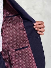 Brook Taverner Blue Navy Plain Suit Jacket - Image 6 of 6