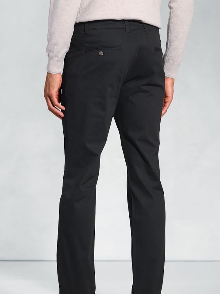 Schwarz - Brook Taverner Stretch Cotton Chinos - Bild 2 von 2