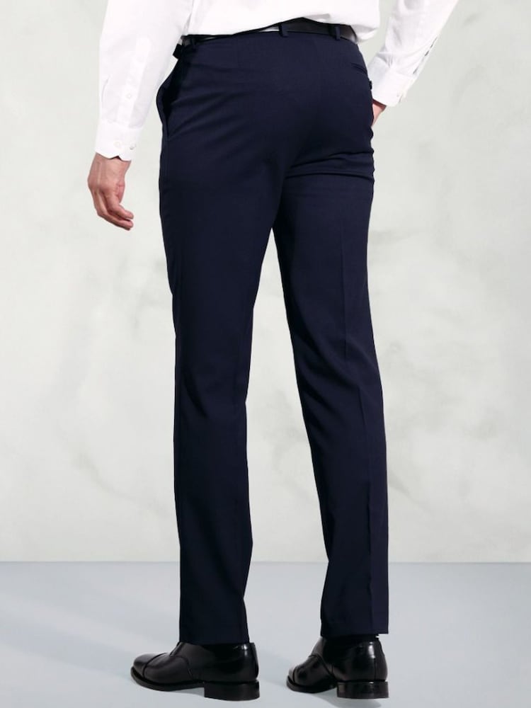 Brook Taverner Blue Plain Suit Trousers - Image 2 of 2 Brook Taverner Blue Plain Suit Trousers - Image 2 of 2