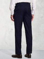 Brook Taverner Blue Pinstripe Wool Suit Trousers - Image 2 of 2