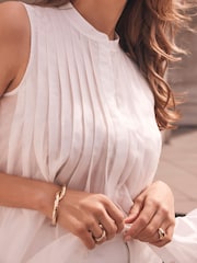 Mint Velvet White Sheer Pleat Detail Top - Image 4 of 7