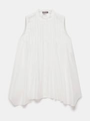 Mint Velvet White Sheer Pleat Detail Top - Image 5 of 7