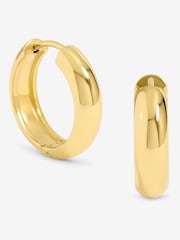 Jon Richard Gold Plated Waterproof Small Flat Surface Hoop Earrings - Image 1 of 1