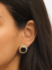 Jon Richard Gold Tone Enamel Round Earrings - Image 2 of 5