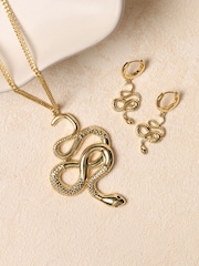 Jon Richard Gold Tone Snake Earrings - Image 2 of 5