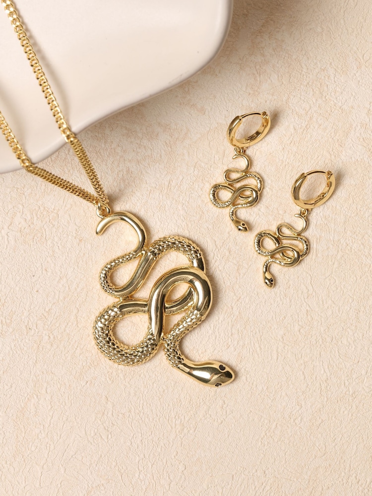 Jon Richard Gold Tone Snake Earrings - Image 2 of 5
