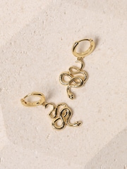 Jon Richard Gold Tone Snake Earrings - Image 5 of 5