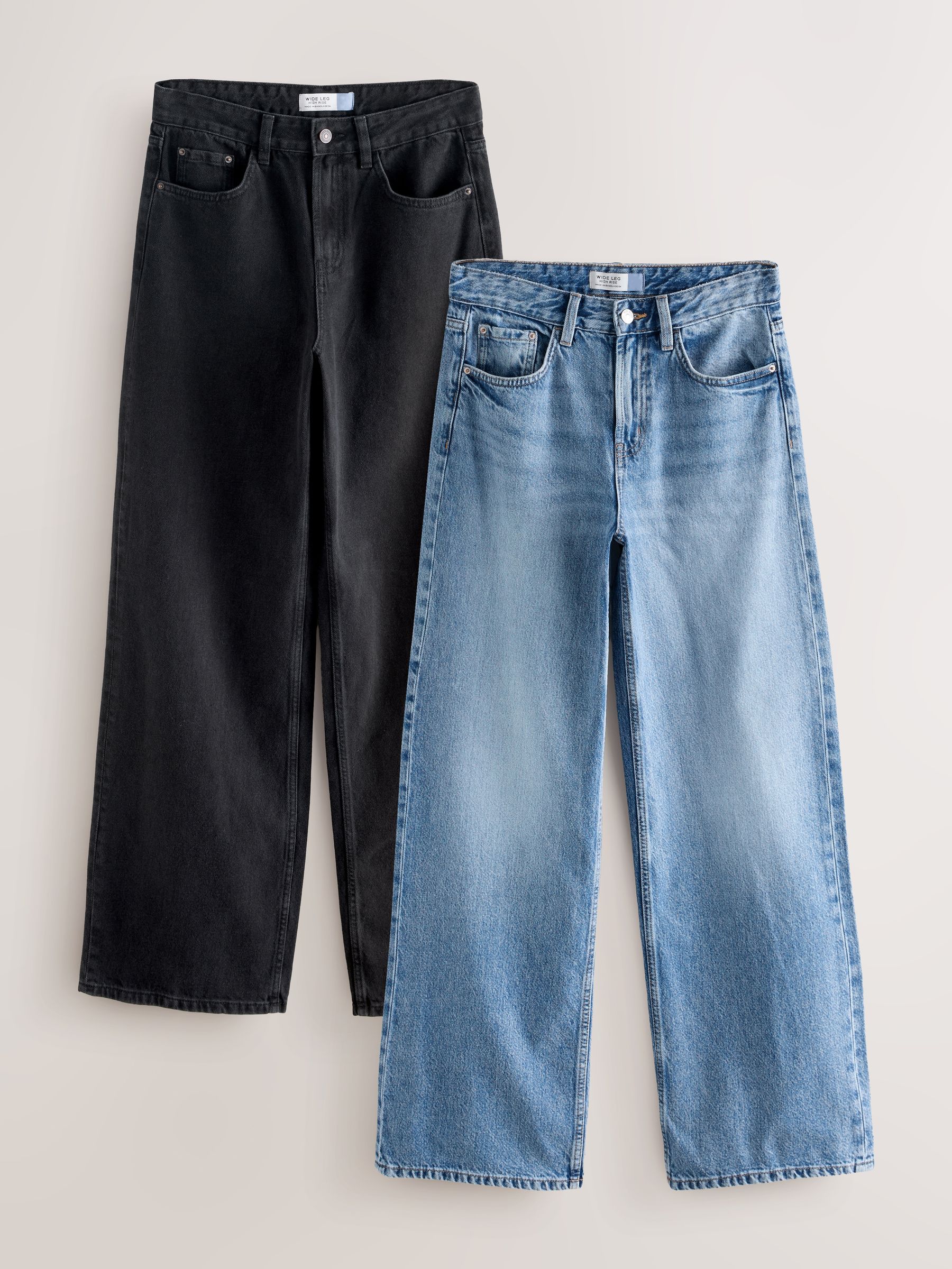 Next：日本 ブラック/ミッドブルー - ワイドレッグジーンズ 2 パック
