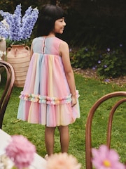 Rainbow Sleeveless Ruffle Mesh Party Dress (3-16yrs) - Image 2 of 3