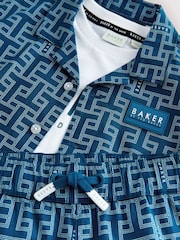 طقم تيشرت وشورت بطبعة كاملة باللون الأزرق من Baker by Ted Baker - صورة 14 من 18