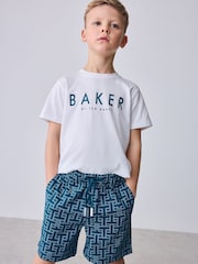 طقم تيشرت وشورت بطبعة كاملة باللون الأزرق من Baker by Ted Baker - صورة 3 من 18