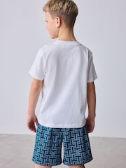 طقم تيشرت وشورت بطبعة كاملة باللون الأزرق من Baker by Ted Baker - صورة 7 من 18