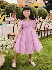 Lilac Mesh Flower Girl Dress (3-16yrs) - Image 1 of 3