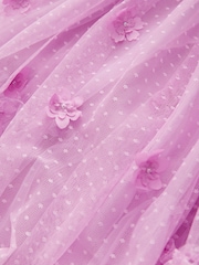 淡紫色 - Mesh Flower 女孩 裙子 (3-16yrs) - 7的图像7｝