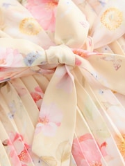 Yellow Floral Short Sleeve Pleated Ruffle Jumpsuit (3-16yrs) - Image 7 of 8