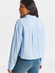 Simply Be Blue Striped Boxy Shirt - Image 2 of 4