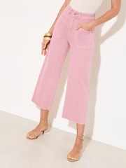 Friends Like These Pink Wide Leg Cropped Jeans - Image 3 of 5