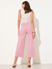 Friends Like These Pink Wide Leg Cropped Jeans - Image 5 of 5