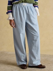 Joules Hallie Blue Pull On Cotton Trousers - Image 1 of 7