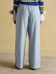 Joules Hallie Blue Pull On Cotton Trousers - Image 2 of 7