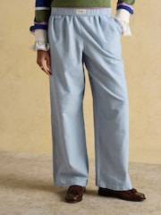 Joules Hallie Blue Pull On Cotton Trousers - Image 4 of 7