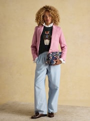 Joules Hallie Blue Pull On Cotton Trousers - Image 6 of 7