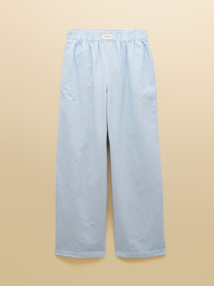 Joules Hallie Blue Pull On Cotton Trousers - Image 7 of 7