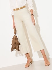 Friends Like These Cream Wide Leg Cropped Jeans - Image 2 of 5