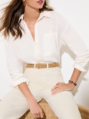 Friends Like These Cream Wide Leg Cropped Jeans - Image 3 of 5