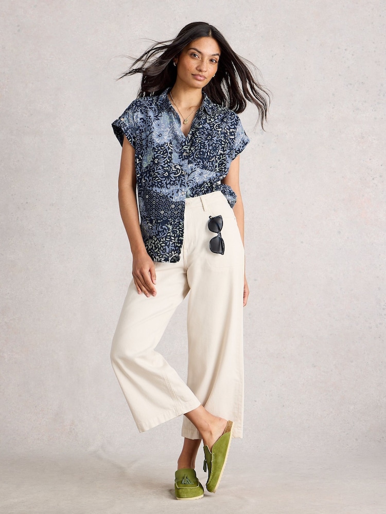 White Stuff Blue Ellie Cotton Shirt - Image 1 of 6