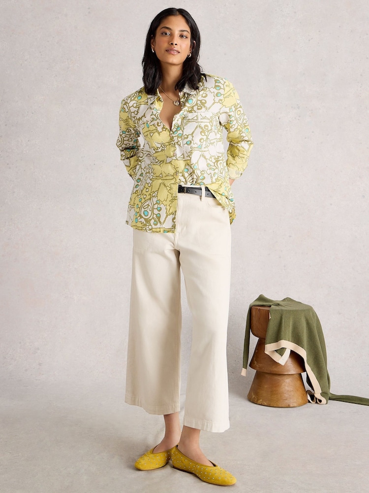 White Stuff Yellow Sophie  Cotton Shirt - Image 1 of 6
