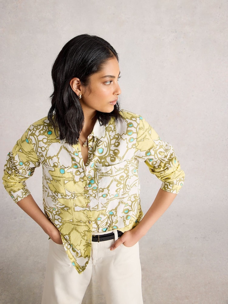 White Stuff Yellow Sophie  Cotton Shirt - Image 2 of 6