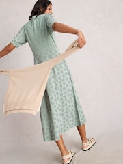 White Stuff Green Megan Jersey Dress - Image 2 of 6