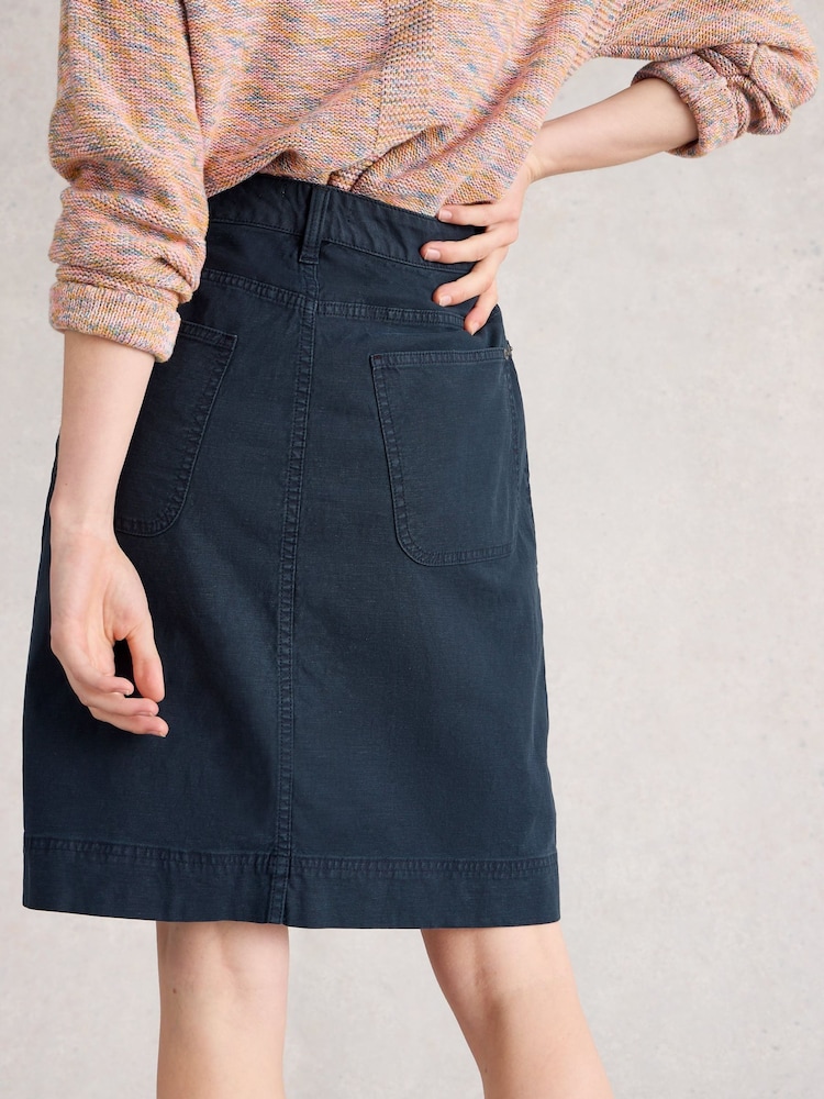 White Stuff Blue Tia Chino Skirt - Image 2 of 6