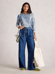 White Stuff Blue Print Jumper - Image 2 of 6