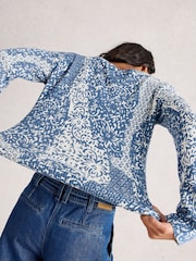 White Stuff Blue Print Jumper - Image 3 of 6