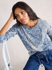 White Stuff Blue Print Jumper - Image 4 of 6