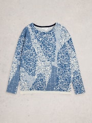 White Stuff Blue Print Jumper - Image 5 of 6