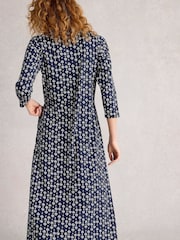 White Stuff Blue Rua Jersey Shirt Dress - Image 2 of 6