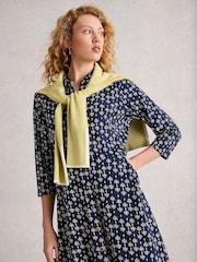 White Stuff Blue Rua Jersey Shirt Dress - Image 4 of 6