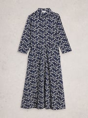 White Stuff Blue Rua Jersey Shirt Dress - Image 5 of 6