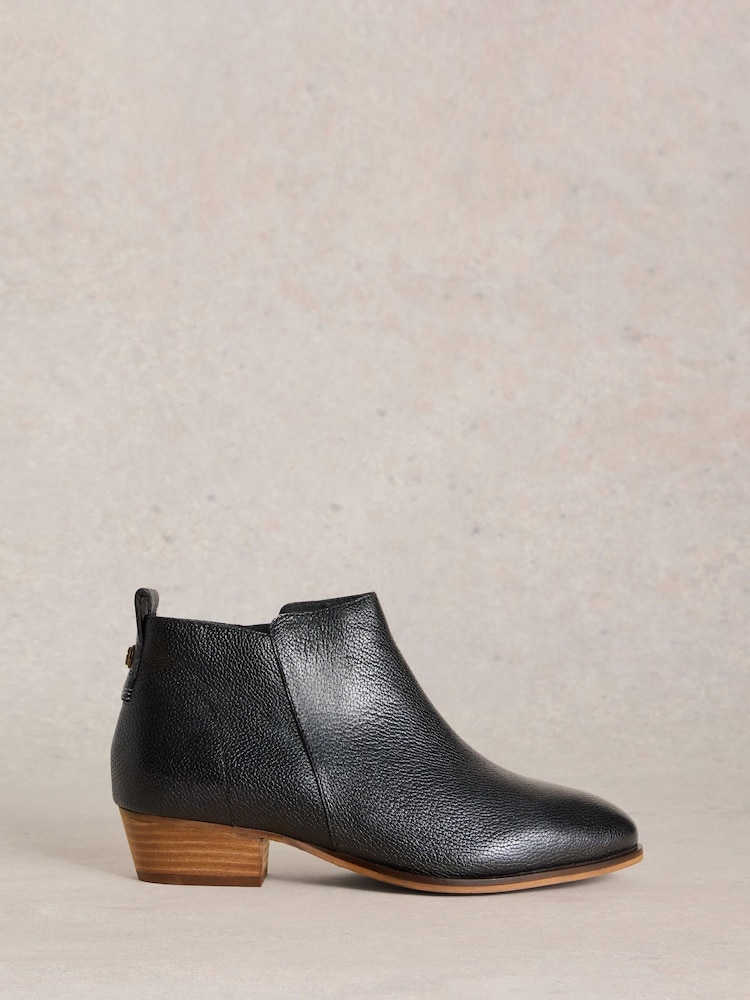 White Stuff Black Chrome Willow Leather Ankle Boots - Image 1 of 4 White Stuff Black Chrome Willow Leather Ankle Boots - Image 1 of 4