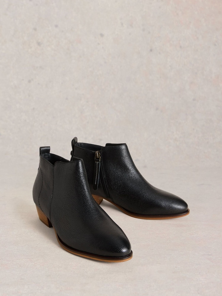 White Stuff Black Chrome Willow Leather Ankle Boots - Image 2 of 4 White Stuff Black Chrome Willow Leather Ankle Boots - Image 2 of 4