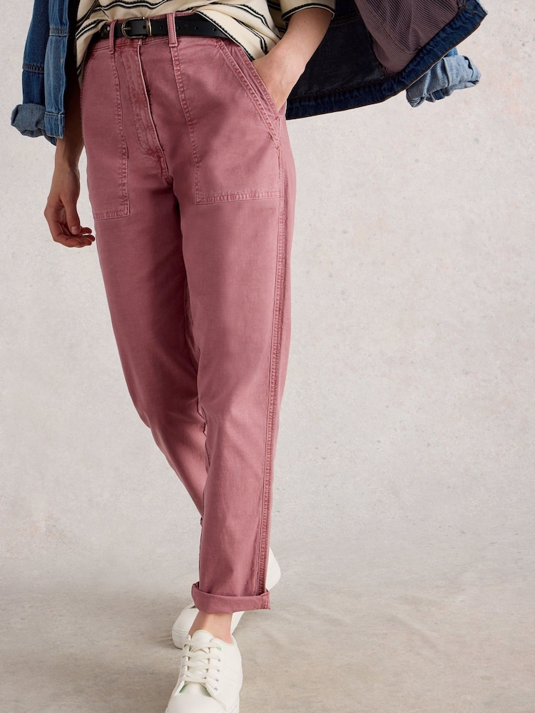 White Stuff Desert Pink Twister Chino Trousers With Linen - Image 4 of 4 White Stuff Desert Pink Twister Chino Trousers With Linen - Image 4 of 4