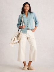 White Stuff Green Annie Mix Jersey Shirt - Image 1 of 6