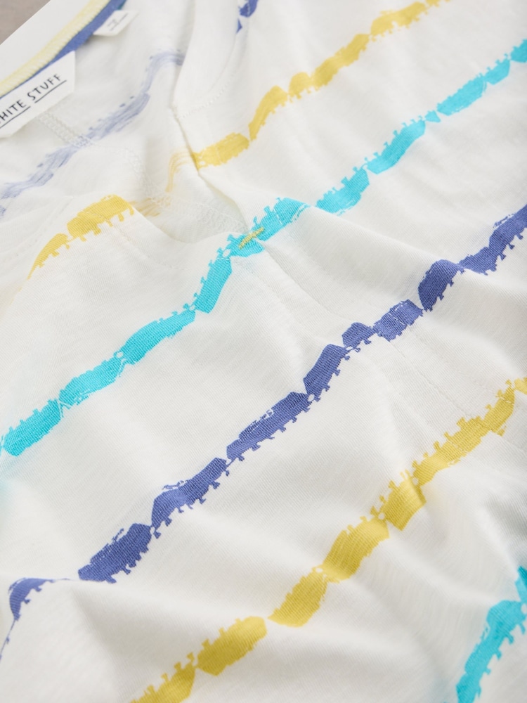 Camiseta listrada com decote Nelly Notch da White Stuff - Imagem 6 de 6